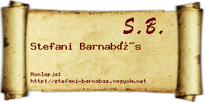 Stefani Barnabás névjegykártya
